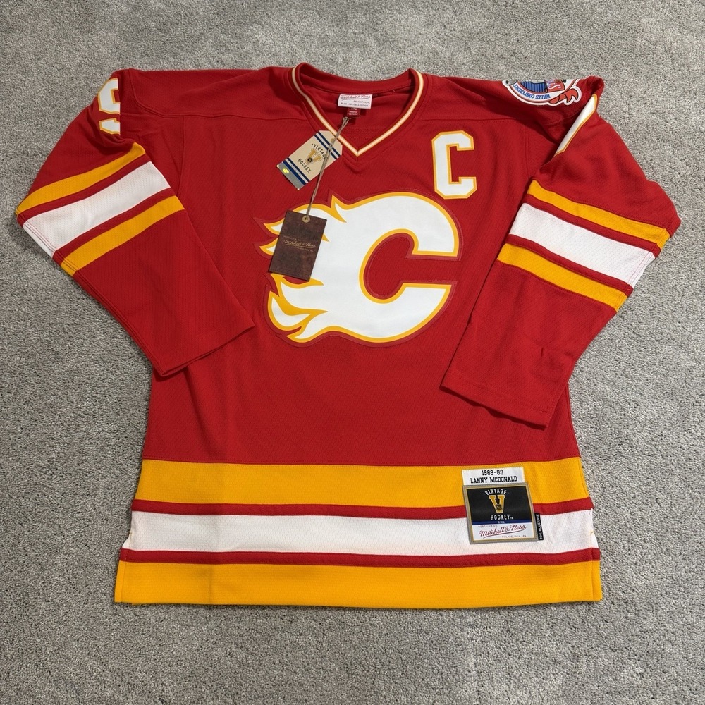Mitchell & Ness Lanny McDonald Calgary Flames Jersey Mens M 1989 Stanley Cup NHL